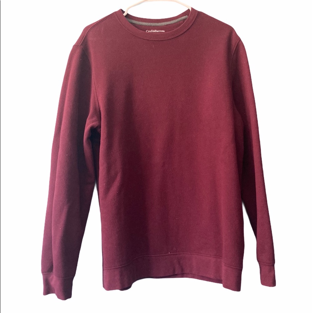 Croft Barrow Comfy Burgundy Red Crewneck Sweater